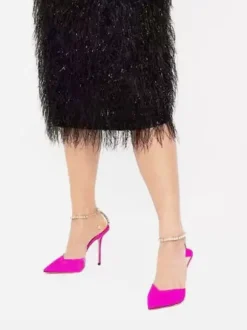 Escarpins de mariée à talons et bride à la cheville pour femmes en satin