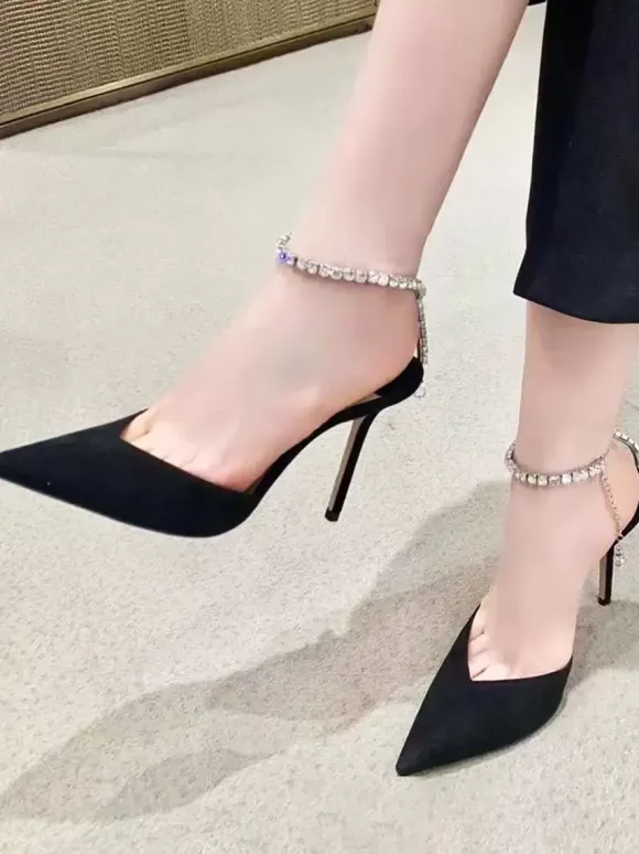 Escarpins de mariée à talons et bride à la cheville pour femmes en satin
