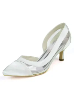 Escarpins femme bleu foncé en PU bout pointu talon bas