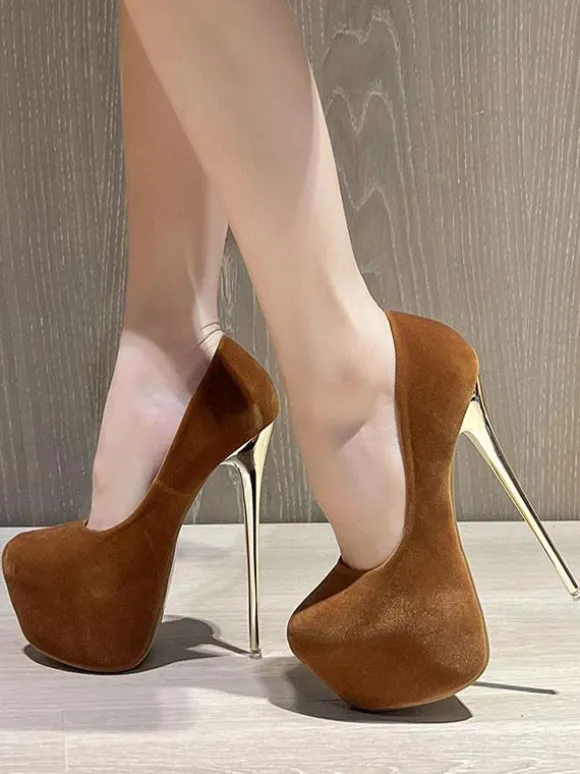 Escarpins Femme En Cuir Suédé À Talons Aiguilles Sexy Talon Haut Pole Dance