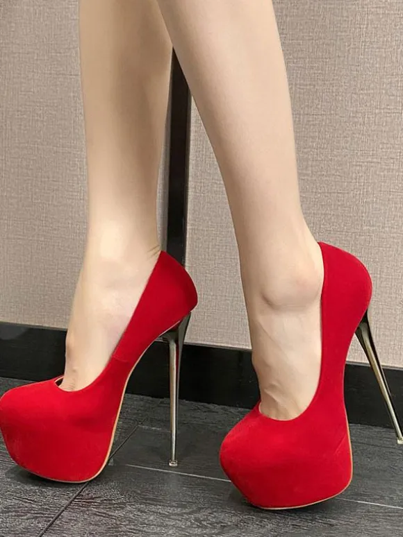Escarpins Femme En Cuir Suédé À Talons Aiguilles Sexy Talon Haut Pole Dance