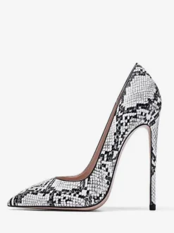 Escarpins Femme Serpentin À Bout Pointu De Haut Talon