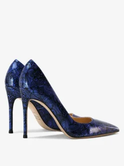 Escarpins femmes à talons aiguilles imprimés en cuir verni
