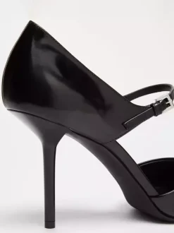 Escarpins Mary Jane noirs à talons hauts et bout pointu pour femmes
