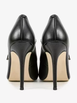Escarpins noirs Mary Jane à bout pointu et talons aiguilles