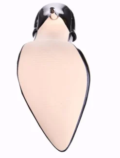 Escarpins Sexy Talons Hautes Fins Femmes à Cuir Synthétique Vernis à Bout Pointu avec Boucles Unicolore Chaussures Sexy