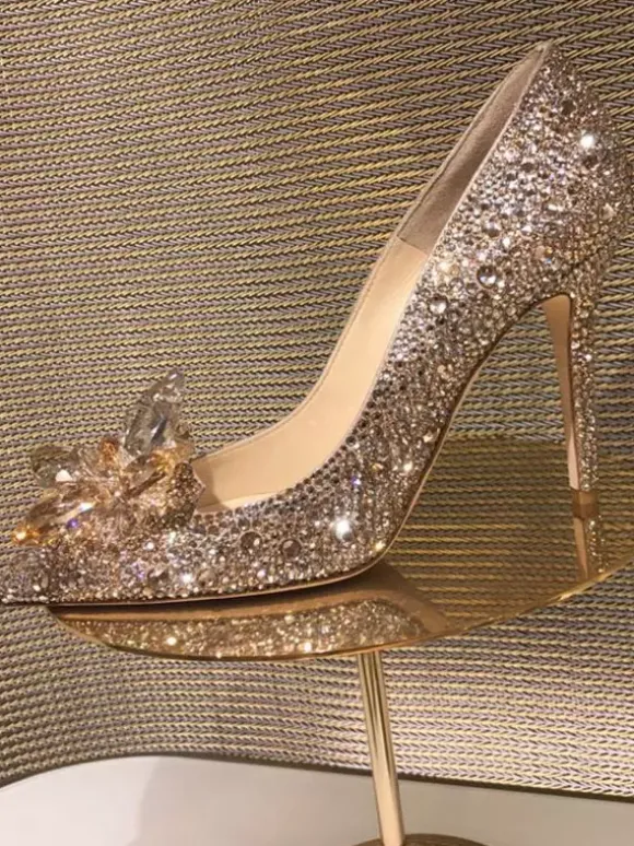 Escarpins de soirée à strass et cristaux pour femmes
