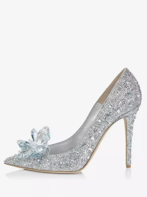 Escarpins de soirée à strass et cristaux pour femmes