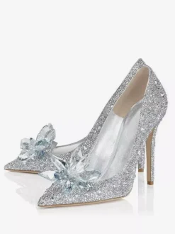 Escarpins de soirée à strass et cristaux pour femmes
