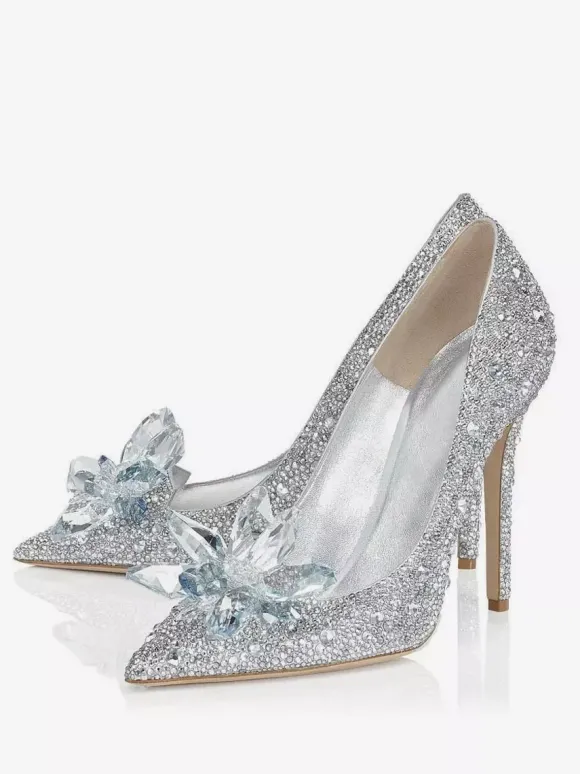 Escarpins de soirée à strass et cristaux pour femmes