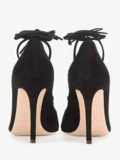 Escarpins en daim à talons hauts et bout pointu croisés pour femmes