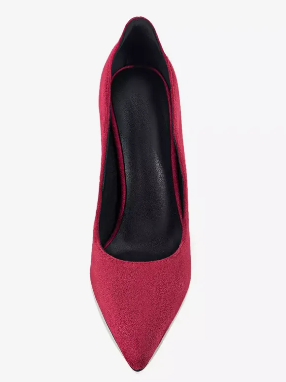 Escarpins en daim à talons hauts bout pointu à enfiler pour femme