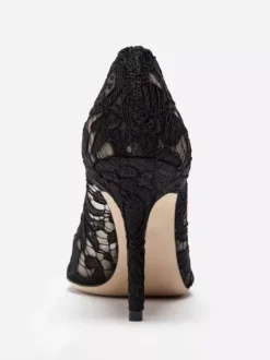 Escarpins Femmes À Talons Aiguilles En Cristal Chaussures Dentelle À Bout Pointu