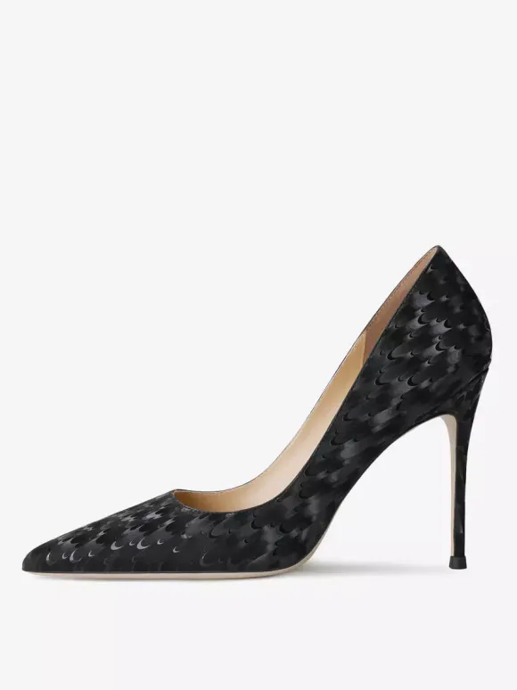 Escarpins femmes à talons hauts imprimé poisson talon aiguille cuir PU