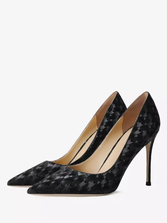 Escarpins femmes à talons hauts imprimé poisson talon aiguille cuir PU
