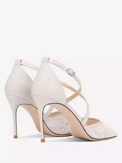 Escarpins à lacets pour femmes bout pointu brides croisées chaussures de mariage et de soirée