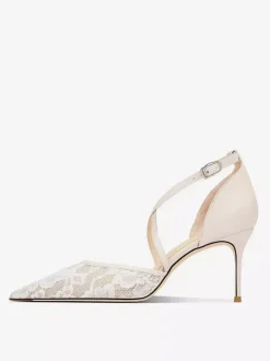 Escarpins à lacets pour femmes bout pointu brides croisées chaussures de mariage et de soirée