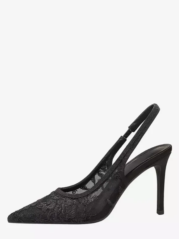 Escarpins à lacets pour femmes bout pointu et bride arrière
