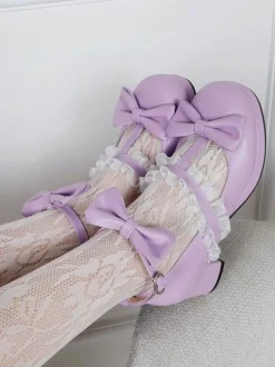 Escarpins Lolita à bout rond en cuir PU à bout rond blanc