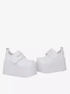 Escarpins Lolita Sweet Lolita blancs en cuir PU à plateforme
