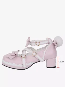 Escarpins Lolita à talons compensés et n艙uds roses