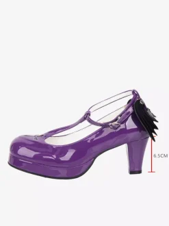 Escarpins Lolita violets à plateforme Sweet Cross en cuir PU