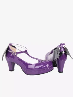 Escarpins Lolita violets à plateforme Sweet Cross en cuir PU