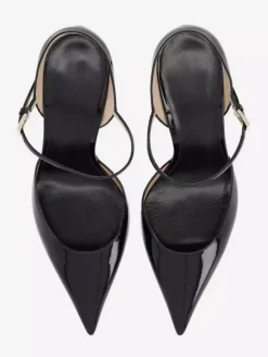 Escarpins noirs à bout pointu et boucle pour femme