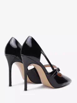 Escarpins noirs grande taille à bout pointu et boucle chaussures habillées à enfiler