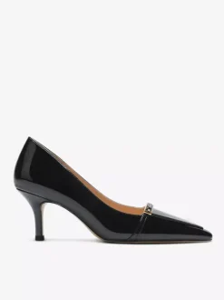 Escarpins noirs à petits talons bout pointu chaussures habillées à enfiler pour femmes
