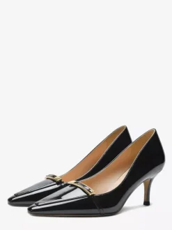 Escarpins noirs à petits talons bout pointu chaussures habillées à enfiler pour femmes