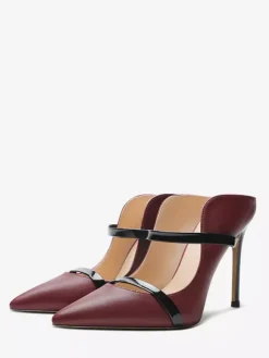 Escarpins noirs à talons hauts pour femmes bout pointu et dos nu