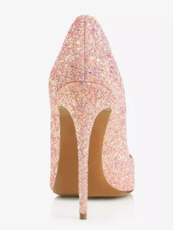 Escarpins à paillettes à bout pointu chaussures de soirée faciles à enfiler