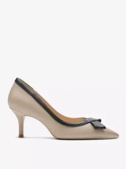 Escarpins à petits talons bout pointu noir n艙ud à enfiler pour femmes
