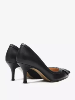Escarpins à petits talons bout pointu noir n艙ud à enfiler pour femmes