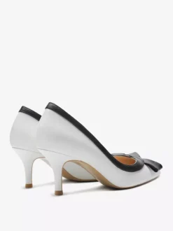 Escarpins à petits talons bout pointu noir n艙ud à enfiler pour femmes