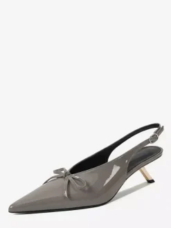 Escarpins à petits talons bout pointu n艙ud chaussures de bal à enfiler