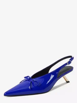Escarpins à petits talons bout pointu n艙ud chaussures de bal à enfiler