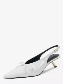 Escarpins à petits talons bout pointu n艙ud chaussures de bal à enfiler