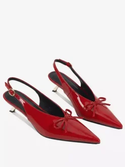 Escarpins à petits talons bout pointu n艙ud chaussures de bal à enfiler