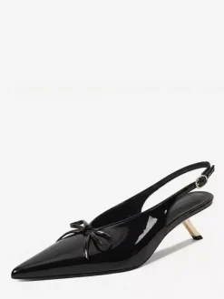 Escarpins à petits talons bout pointu n艙ud chaussures de bal à enfiler