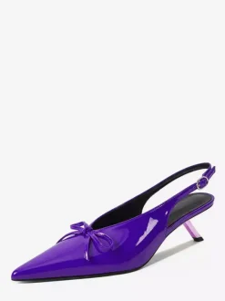 Escarpins à petits talons bout pointu n艙ud chaussures de bal à enfiler