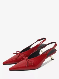 Escarpins à petits talons bout pointu n艙ud chaussures de bal à enfiler