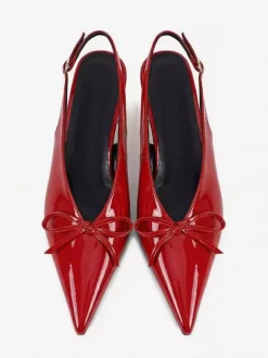 Escarpins à petits talons bout pointu n艙ud chaussures de bal à enfiler