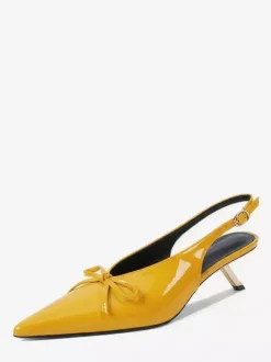 Escarpins à petits talons bout pointu n艙ud chaussures de bal à enfiler