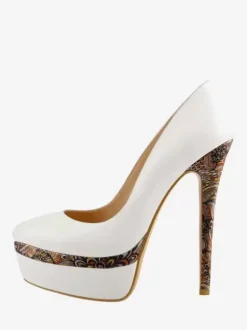 Escarpins à plateforme gris à talons hauts et bout rond chaussures habillées à enfiler