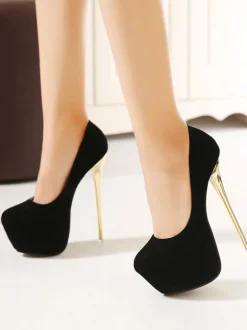 Escarpins à talons aiguilles et plateforme rouges sexy pour femmes
