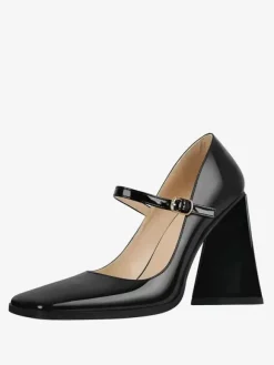 Escarpins à talons femmes escarpins à boucle à enfiler bout carré chic talon épais cuir PU