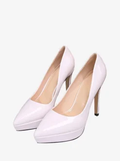 Escarpins à Talons Hauts avec Plateforme avec Bout Pointu en Cuir Synthétique Unicolore
