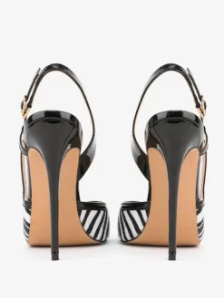 Escarpins À Talons Hauts Bout Pointu À Bride Pour Femmes Imprimé Zèbre